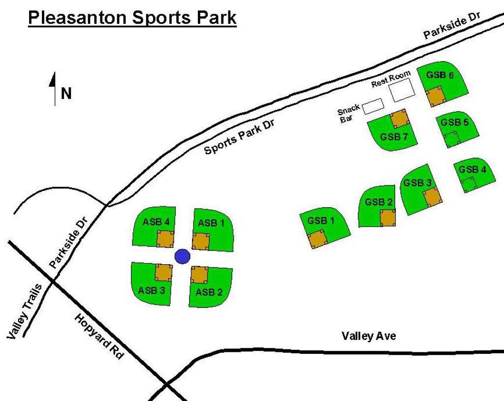 Map of Pleasanton Sports Park